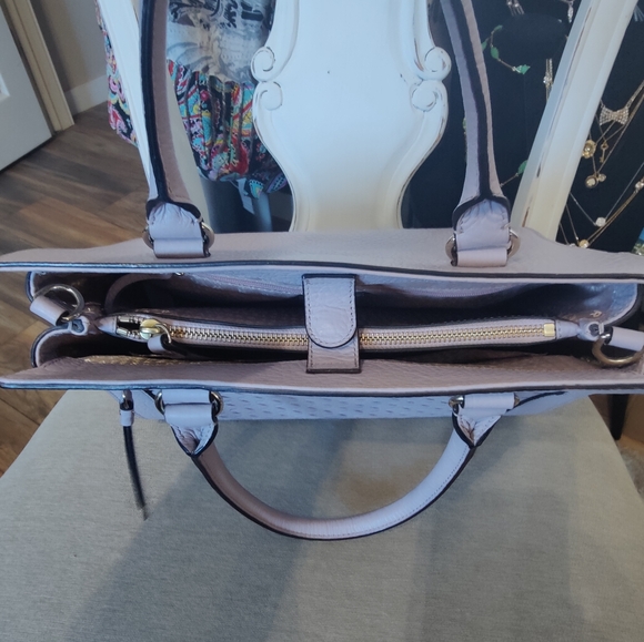 Kate Spade lilac laser cut lattice front shoulder bag with silver hardware - Picture 11 of 16